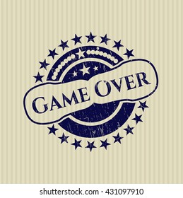 Game Over rubber grunge texture stamp