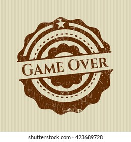 Game Over rubber stamp with grunge texture