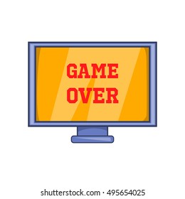 Game over screen icon. Cartoon illustration of screen vector icon for web design