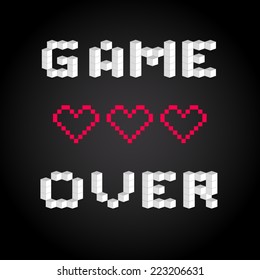 Game Over Screen, Old School Gaming Poster, Failure Concept