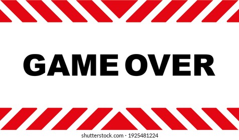 Game over sign on white background