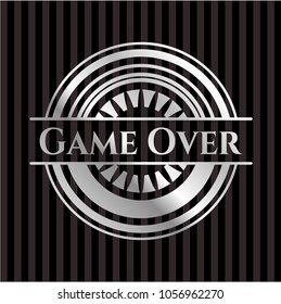 Game Over silver shiny embGame Over silvery shiny emblemlem