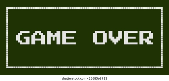 Game over slogan concept. Retro pixel game illustration for website, app, banner, poster, t shirt print.