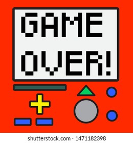 GAME OVER SLOGAN PRINT VECTOR