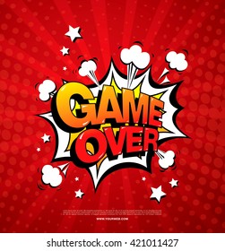 game over speech bubble icon