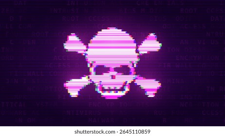 CONSULTADO EM 14 DE JANEIRO DE 2014 "GAME OVER or SYSTEM HACKED Skull Sign Concept" . Você Morreu Na Bandeira Do Jogo. Tela de morte com ícone de crânio de falha. Ilustração de vetor.
