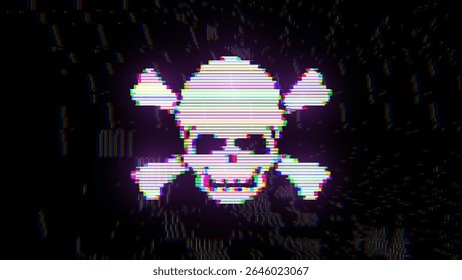CONSULTADO EM 14 DE JANEIRO DE 2014 "GAME OVER or SYSTEM HACKED Skull Sign Concept" . Você Morreu Na Bandeira Do Jogo. Tela de morte com ícone de crânio de falha. Ilustração de vetor.