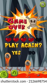 Plantilla de juego sobre la ilustración de un juego móvil