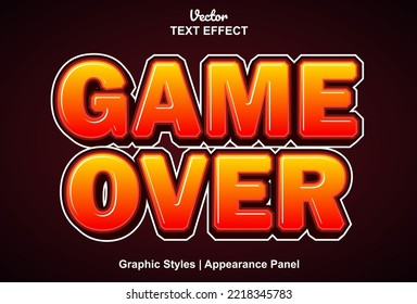 game over text effect with graphic style and editable.