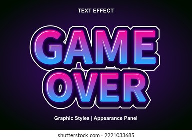 game over text effect with graphic style and editable.