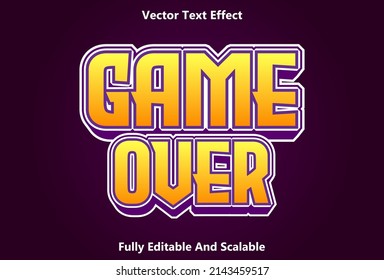 game over text effect with purple color editable.