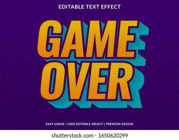 game over text effect template with bold type style and retro concept use for brand label and logotype 