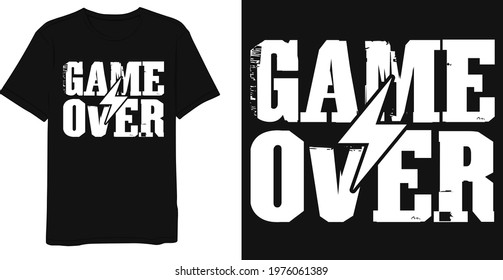 Game over text effect t-shirt design