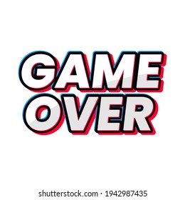 Game Over Text Icon Design Vector