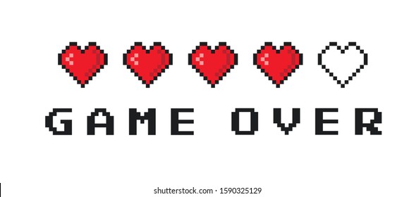 Pixel Heart Game Lives Images, Stock Photos &amp; Vectors | Shutterstock