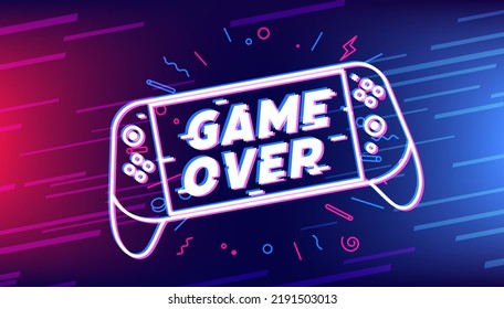 Game over text on gaming console.