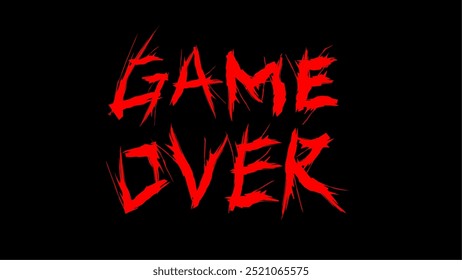 Spiel über Text Typografie tragen rote Textbeschriftung 