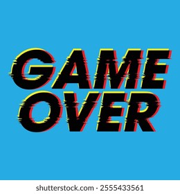 Game over text vector file glitch effect