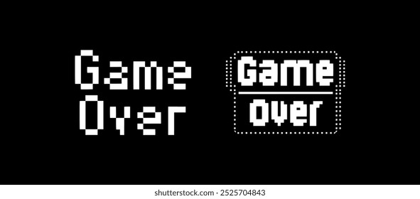 Game Over text white and black background