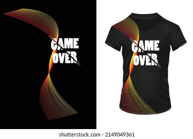 Game over t-shirt design vector Template