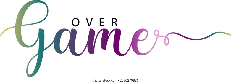 game over txt, gradient color text, Vector game over text effect