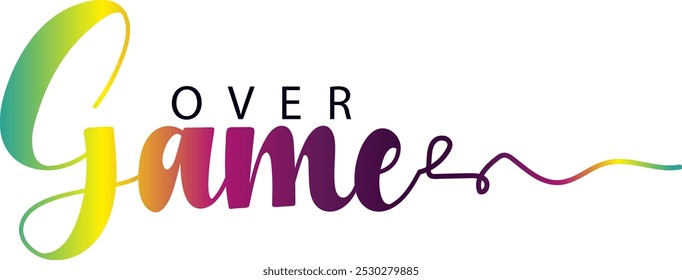 game over txt, gradient color text, Vector game over text effect