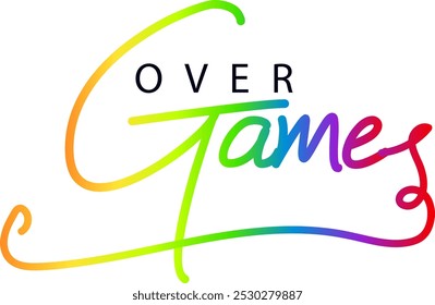 game over txt, gradient color text, Vector game over text effect