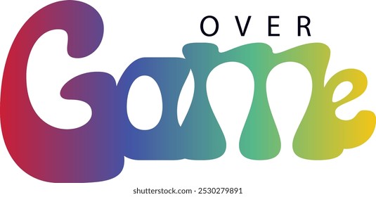 game over txt, gradient color text, Vector game over text effect