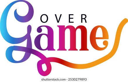 game over txt, gradient color text, Vector game over text effect