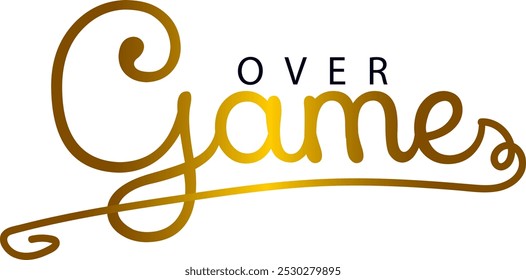 game over txt, gradient color text, Vector game over text effect