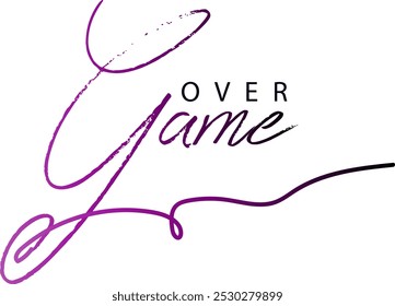 game over txt, gradient color text, Vector game over text effect