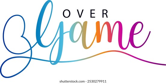 game over txt, gradient color text, Vector game over text effect