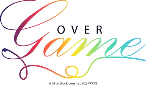 game over txt, gradient color text, Vector game over text effect