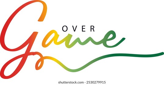 game over txt, gradient color text, Vector game over text effect