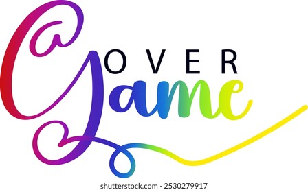 game over txt, gradient color text, Vector game over text effect