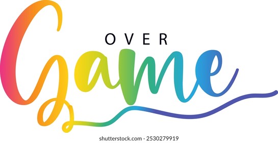 game over txt, gradient color text, Vector game over text effect