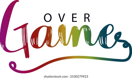 game over txt, gradient color text, Vector game over text effect