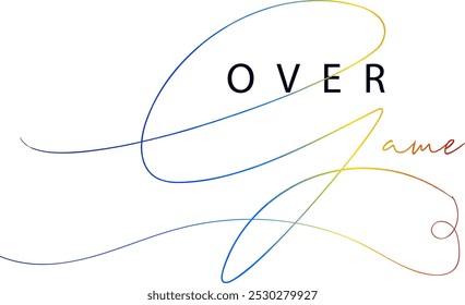 game over txt, gradient color text, Vector game over text effect