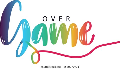 game over txt, gradient color text, Vector game over text effect