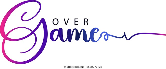 game over txt, gradient color text, Vector game over text effect