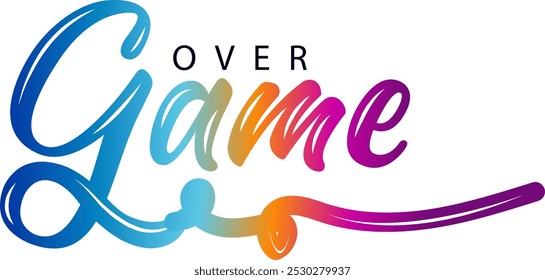 game over txt, gradient color text, Vector game over text effect