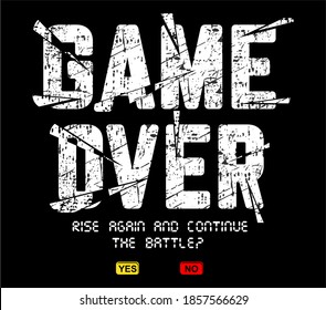 game over typography design for print t shirt 