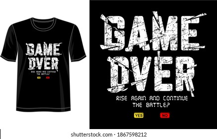 game over typography design for print t shirt and more 