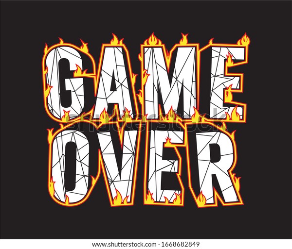 Game Over Typography Design Print T Stock Vector (Royalty Free) 1668682849