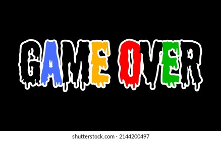 game over typography design vector for print