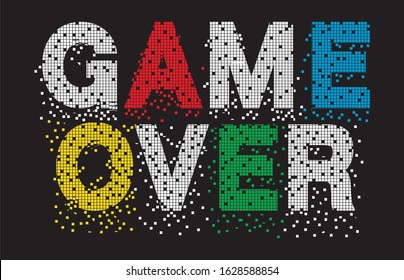 game over typography for print t shirt 