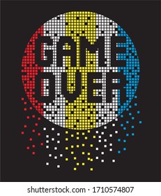 game over typography for print t shirt 