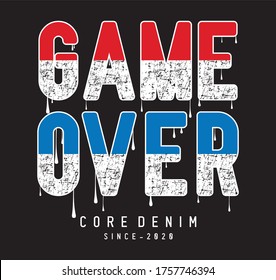 game over typography for print t shirt 