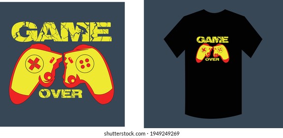 game over typography t shirt design 