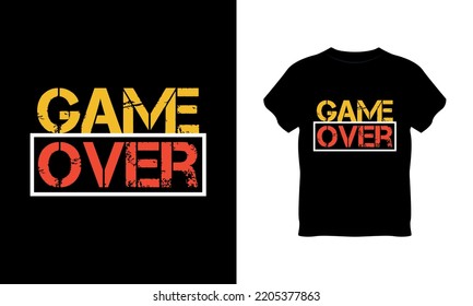 game over typography t shirt design, game over typography, game over t shirt design